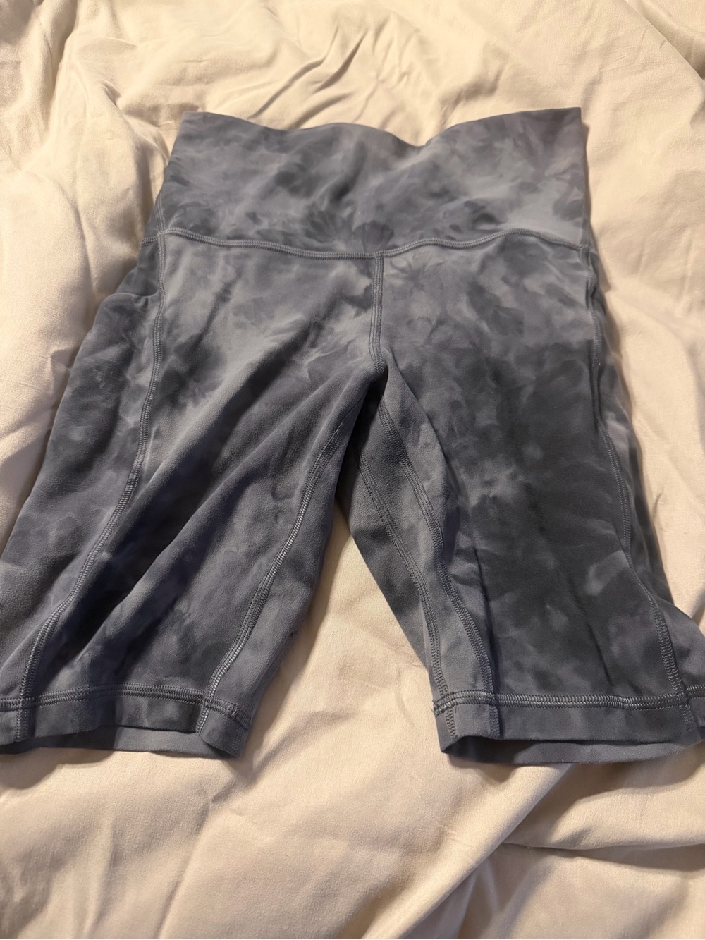 lululemon athletica Gray Tie-Dye Bike Shorts